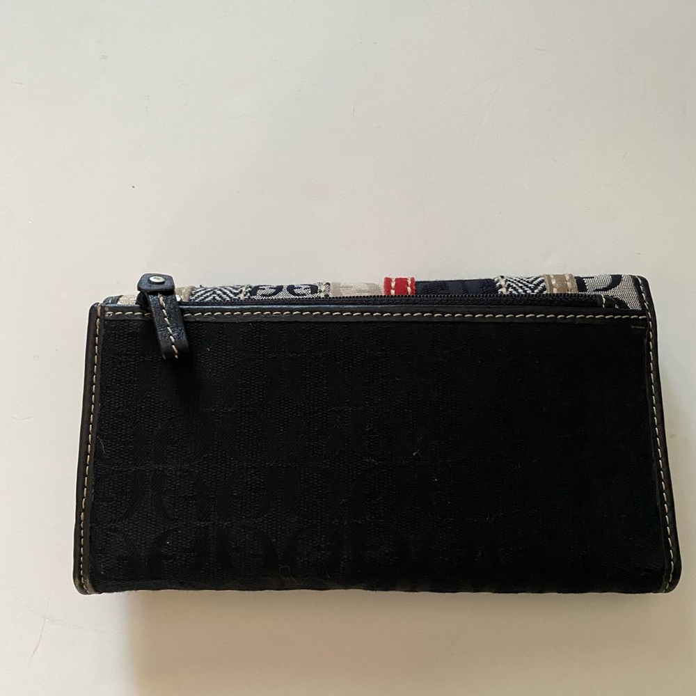 Fossil Signature Wallet Canvas Leather Trim Multi… - image 5